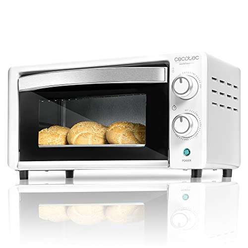 Cecotec Horno Sobremesa Bake&Toast 490. 1000 W, Capacidad 10 l, Temperatura hasta 230ºC, Temporizador hasta 60 Min, para Paninis y Bollería