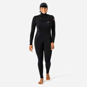 Neopreno surf OLAIAN para Mujer en uso de agua fría 5/4mm con capucha 900 negro