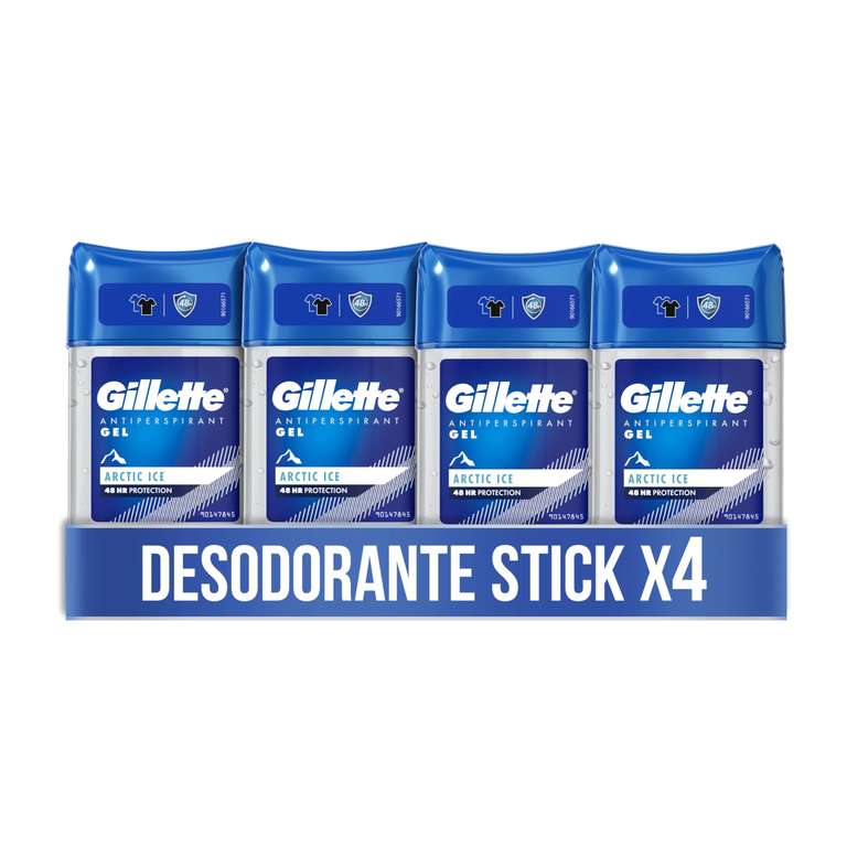 Gillette Clear Gel Artic Ice Antitranspirante Y Desodorante Hombre 4x70ml