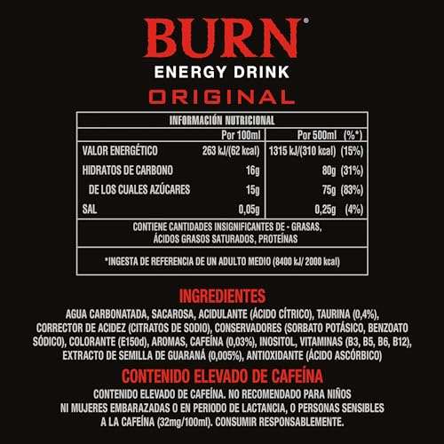Burn Energy Original. Pack 4 latas de 500ml