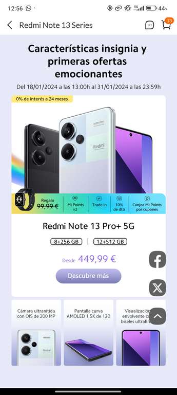 Xiaomi Redmi Note 13 5G 8/256Gb. » Chollometro