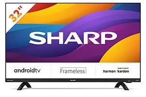 Sharp 32Di6EA - TV Android (9.0) smart 32" HD sin marco, Chromecast, Bluetooth, Altavoces Harman/kardon, HDR10, 3xHDMI, 2xUSB, DTS Virtual X