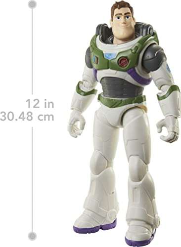 Disney Pixar Lightyear Pixar Lightyear Buzz Alpha grande Figura 30 cm de juguete, regalo para niños +4 años