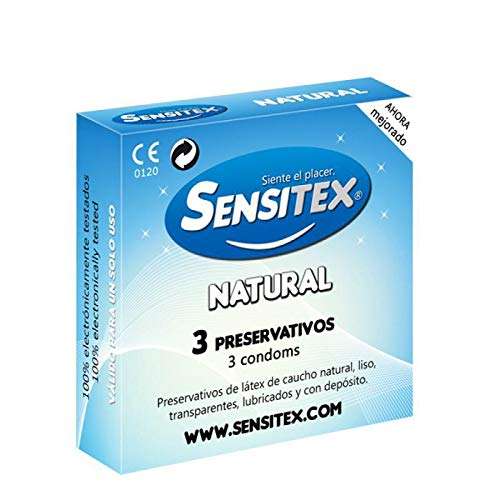 Sensitex Sexo Seguro y Anticonceptivos 1 Unidad 21 g. 44 cajas de 3 uds. = 144 preservativos.
