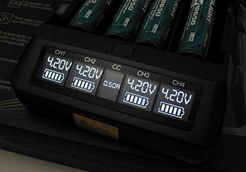 Xtar VP4 IMR-Cargador de batería de Litio (Enchufe Europeo), Negro