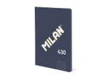 MILAN Libreta A6 encolada, papel cuadriculado, 48 hojas de 95 gr/m², colección 430 since 1918, azul