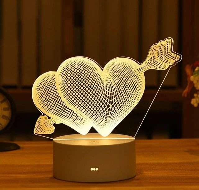 Lámpara LED 3D con Decoración Romántica (varios modelos)