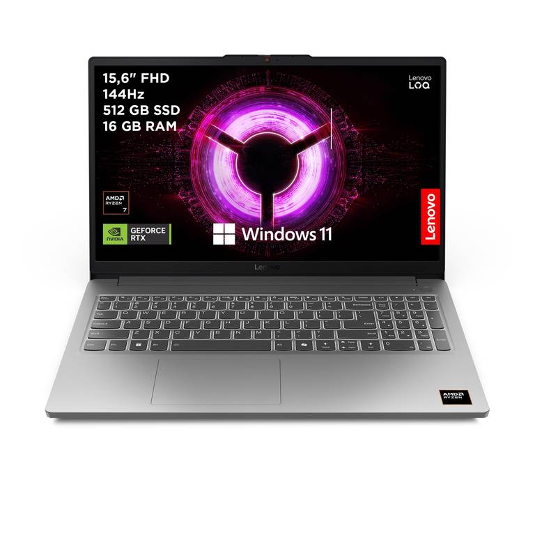 Portatil Lenovo LOQ Essential Gen 10 – 15.6″ FHD (Ryzen 7 7735HS, NVIDIA RTX 4050, 16GB, 512GB, 144Hz, Wi-Fi 6, Sin Sistema)