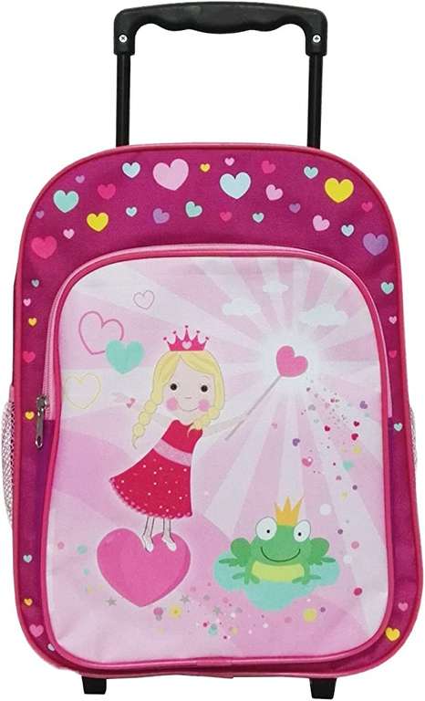 Idena 22047 - Mochila trolley con 2 ruedas para niños, rosa con motivo de princesa, como maleta de mano, carro escolar y mochila infanti...