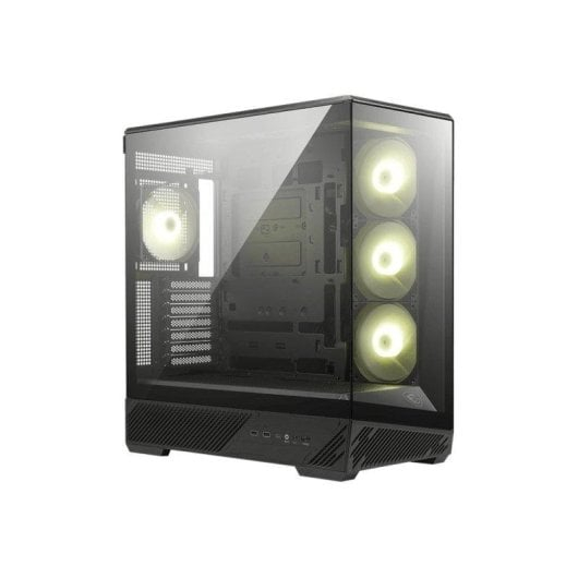 MSI MAG PANO 130R PZ – Caja ATX con cristal templado panorámico, USB-C y diseño para placas Back-Connect (en negro y blanco) + AMAZON