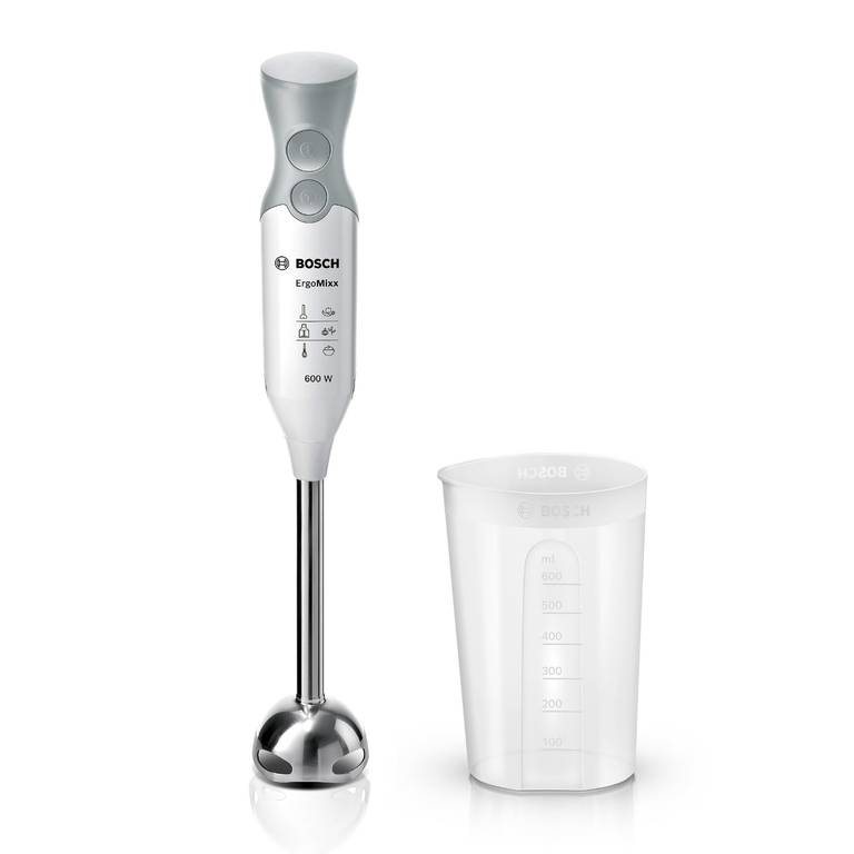 Bosch – Batidora de mano, ErgoMixx, 600 W, QuattroBlade, Blanco, MSM66110
