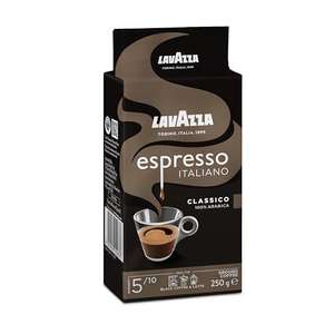 Lavazza, Espresso Italiano Classico, Café Molido Natural, Notas Caramelo y Chocolate, 100% Arábica, Intensidad 5, Tueste Medio, 250 g