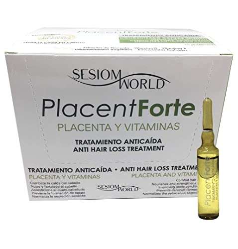 Tratamiento Anticaída PlacentForte Placenta y Vitaminas sesiomworld 36 ampollas