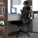 Silla de Escritorio Sillas de Oficina Reposabrazos abatible de 90 ° Silla ergonómica para computadora Soporte Lumbar Altura Ajustable
