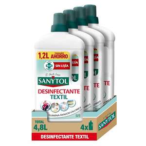 Sanytol – Desinfectante Textil, Elimina Gérmenes y Malos Olores de la Ropa Sin Lejía, 1.2L , 4 Unidad [4,8L EN TOTAL]