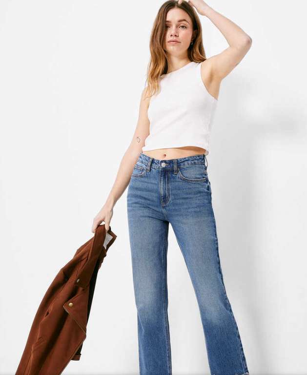 SPRINGFIELD Jeans Straight Cropped Lavado Sostenible