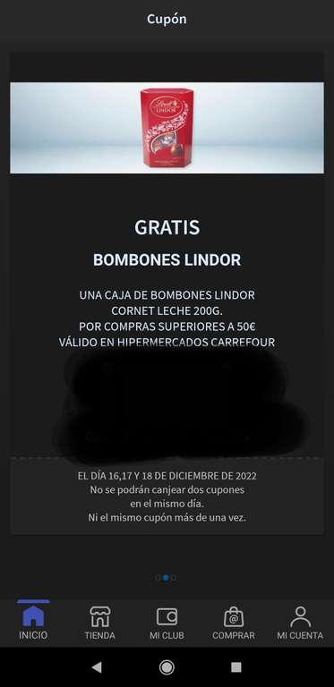 Carrefour: Caja de 200gr Bombones Lindor por compras superiores a 50€