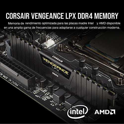 Corsair Vengeance LPX 16 GB (2 x 8 GB) DDR4 3200 MHz C16 XMP 2.0 ( Overclocking automático)