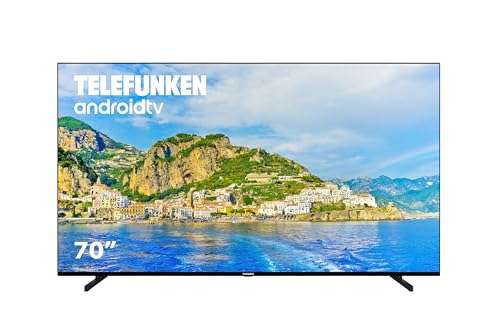 Telefunken 70DTUA724 - Android TV 70" 4K Ultra HD, Diseño sin Marcos,HDR10,Dolby Vision, Chromecast Integrado, Google Assistant, Dolby Atmos