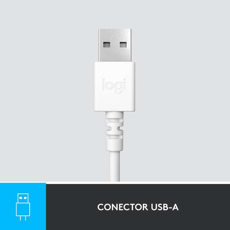 Logitech H390 Auriculares con Cable para PC/Portátil, Auriculares Estéreo con Micrófono con Supresión de Ruido, USB-A