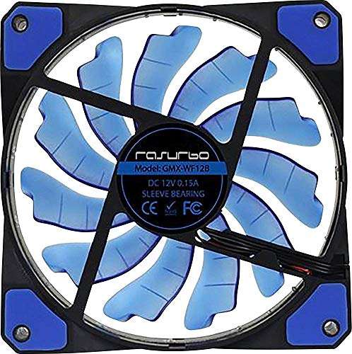 Rasurbo 217902 Fan 120 - Ventilador de PC (120 x 120 x 25 mm), color azul