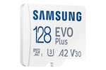Samsung Tarjeta de Memoria EVO Plus 128GB microSD SDXC U3 Clase 10 A2 130MB/S con Adaptador