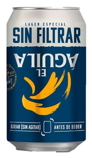 El Aguila Sin Filtrar Cerveza Lager Especial Pack Lata, 24 x 33cl