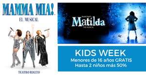 Kids Week en musicales - Descuentos del 50% en las entradas de Matilda y Mamma Mia