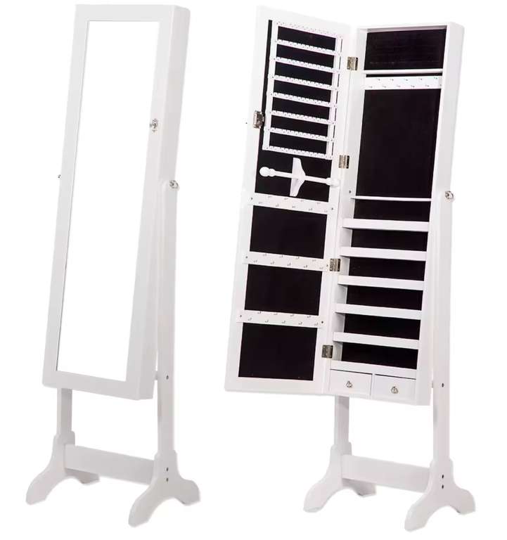Espejo Joyero de Pie - 155x41x38cm con Compartimentos + 2 Productos de Tienda