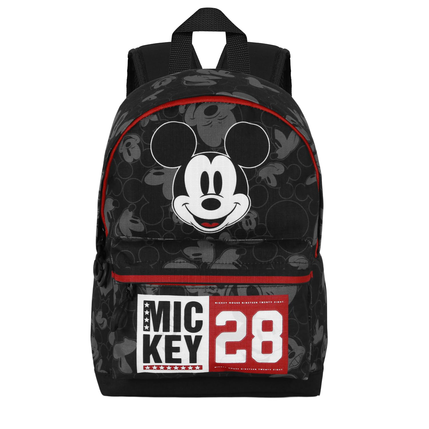 Disney Mickey Mouse Year-Mochila Pequeña HS FAN, Negro, 25 x 35 cm, Capacidad 12 L