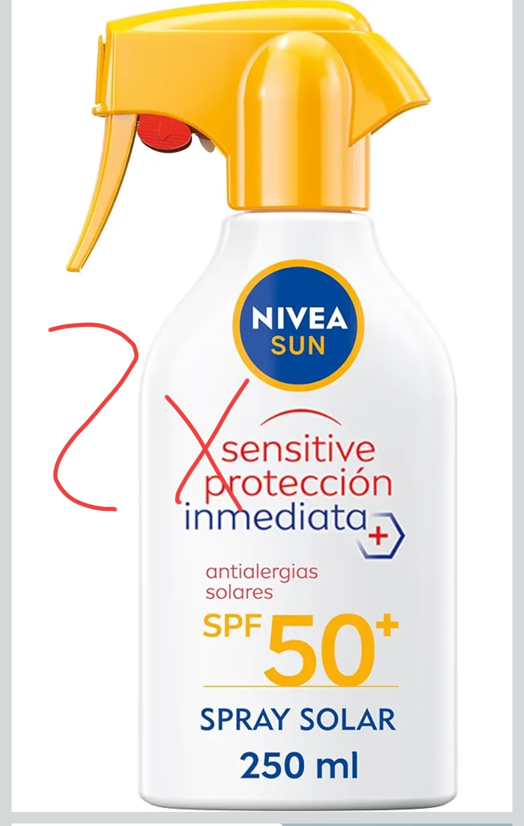 2 X NIVEA SUN Sensitive Spray Antialergias FP50+ - Protector Solar Corporal para Alergias Solares e Irritaciones - Piel Sensible - 250 ml