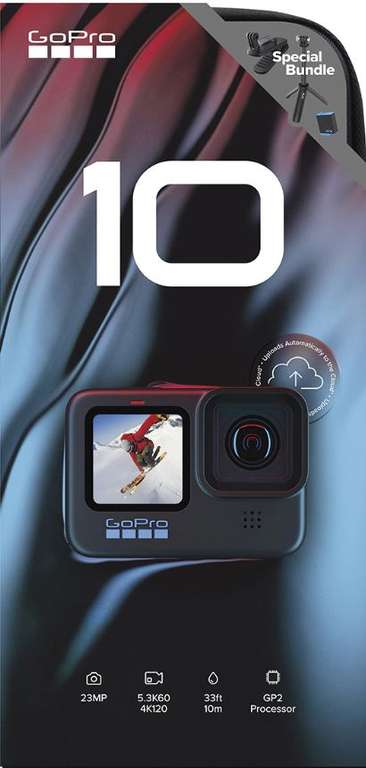 Kit GoPro Cámara deportiva GoPro HERO 10 Black + Accesorios