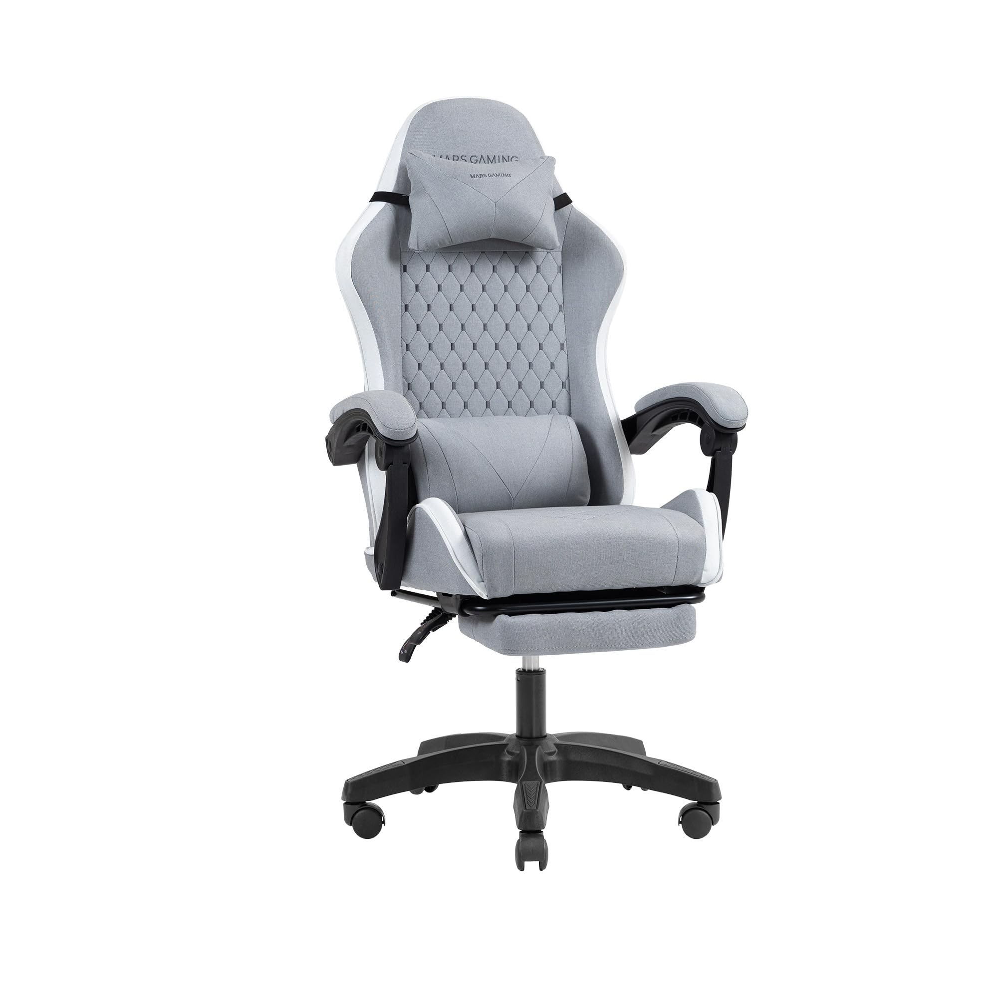 Mars Gaming MGC-X, Silla Ergonómica, Tejido Transpirable,Respaldo Reclinable,Altura Regulable,Cojín Cervical y Lumbar,varios colores