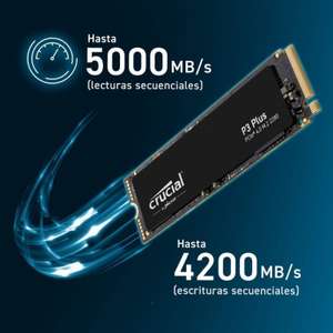 SSD interno Crucial P3 Plus 2TB 1TB 500GB PCIe Gen4 3D NAND NVMe M.2 SSD, hasta 5000 MB/s