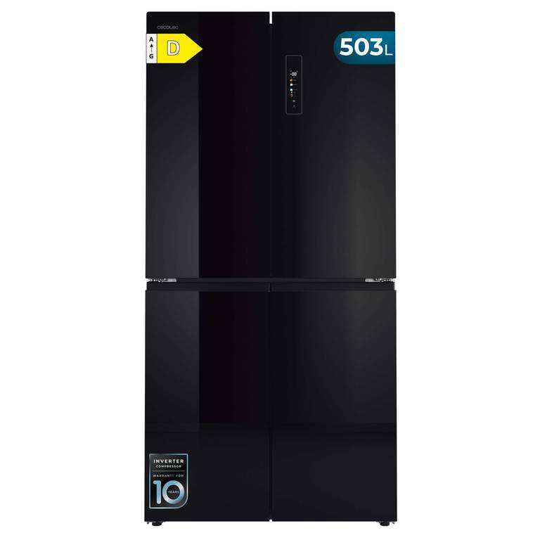 Cecotec Frigorífico Americano 4 Puertas Bolero CoolMarket 4D 503 Black Glass D. 503 L