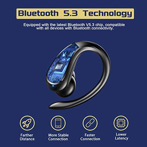 Auriculares Inalámbricos Deportivos, Auriculares Bluetooth 5.3 Inalámbricos con Micrófonos