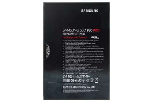 Samsung 980 PRO 500GB M.2 PCIe NVMe SSD 2280