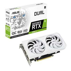 ASUS Dual NVIDIA GeForce RTX 3060 Ti White OC Edition - Tarjeta Gráfica (PCIe 4.0, 8GB GDDR6X, HDMI 2.1, DisplayPort 1.4a, 2 ranuras