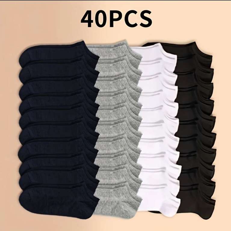 40 pares de calcetines bajos