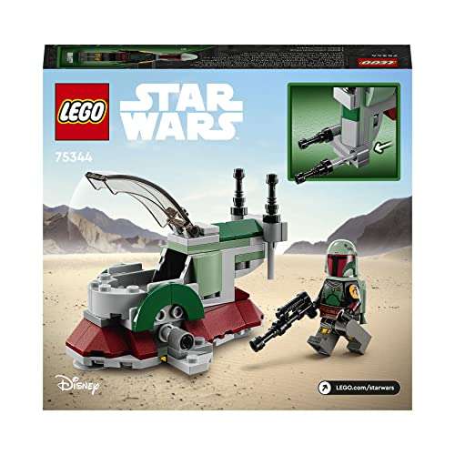 LEGO 75344 Star Wars Microfighter: Nave Estelar de Boba Fett, The Mandalorian, Vehículo con Lanzamisiles y Alas Ajustables