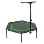 SportPlus Trampolin SP-T-111F-G Cama Elástica Fitness, Unisex-Adultos, Verde, Aprox. 111 x 124 x 90-115 cm