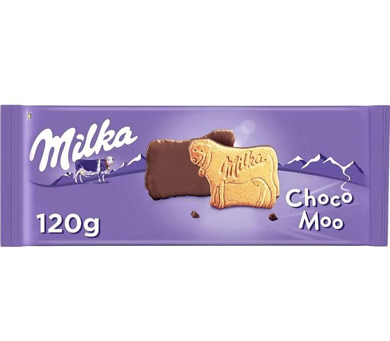 Milka Choco Moo Galletas en Forma de Vaca Recubiertas con Chocolate con Leche de los Alpes 120g