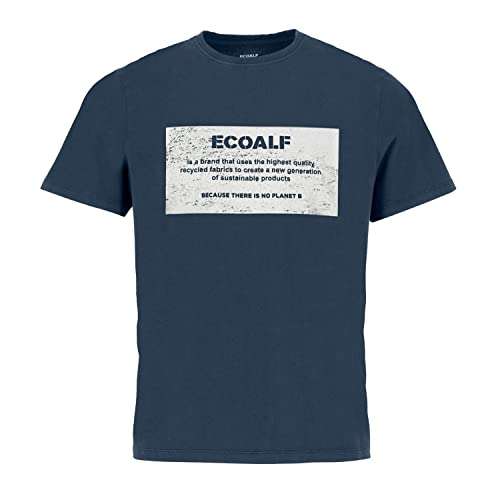ECOALF, Camiseta Hombre New Natalf Label Patch, con Manga Corta, de Algodón,Tejido Reciclado + cupon 50% dto,Tallas S y M diferentes colores