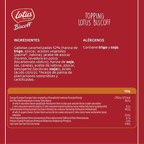 Sirope Lotus Biscoff | 1KG - Topping para Postres hecho con las Galletas Originales Caramelizadas Lotus Biscoff