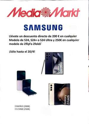 250€ de descuento en Samsung Galaxy Z Flip5 o Fold5 MediaMarkt