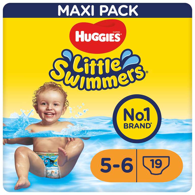 2 unidades de HUGGIES Little Swimmers Pañal Bañador Desechable para bebés, Talla 5-6 (19 Unidad- 38 en total))