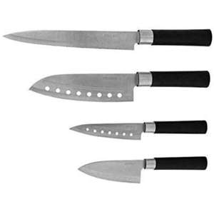 Cecotec Set de cuchillos Santoku. Filo de 2mm, Cuchillo de trinchar, cuchillo Chef, cuchillo multiusos, cuchillo picador