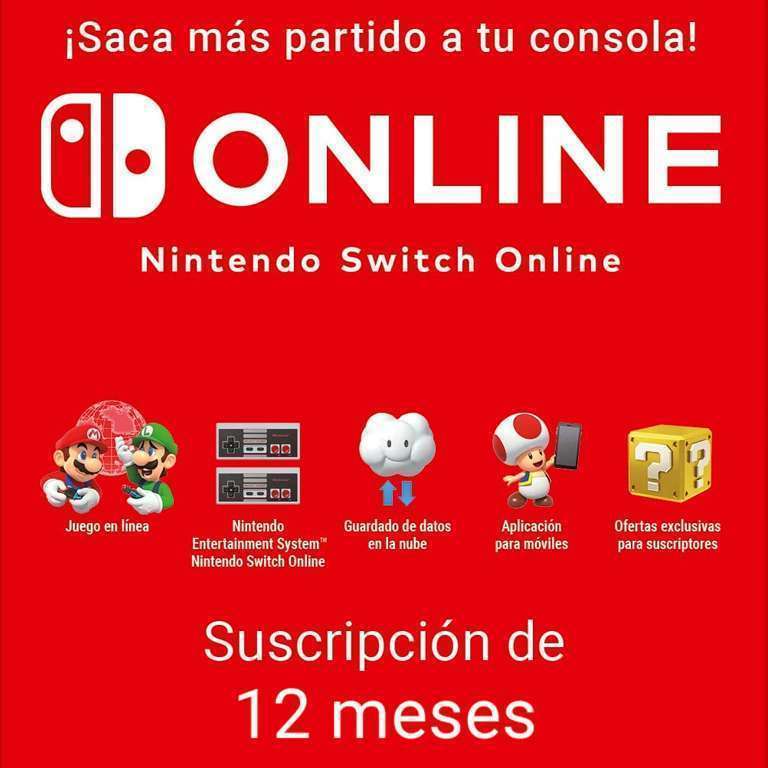 Nintendo Switch Online 12 Meses [Individual, Familiar], Tarjetas de Saldo [5-100€]