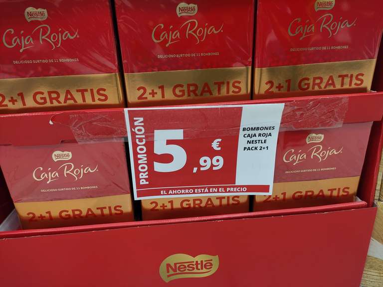 Caja bombones Nestlé Caja roja 33 bombones por 5,99€ Alcampo Murcia