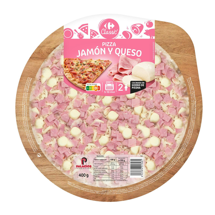 Pizza Carrefour Jamón y Queso o Barbacóa 2 pizzas por 3,58€ + devuelven 50% 1,79€ en cupón